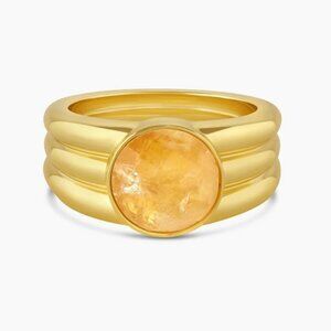Gorjana Gold Reed Power Gemstone Ring - Citrine ABUNDANCE